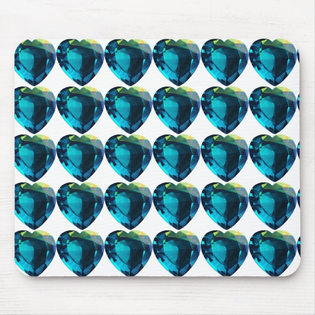 Herz Aquamarine, blau Mousepad (Vorne)