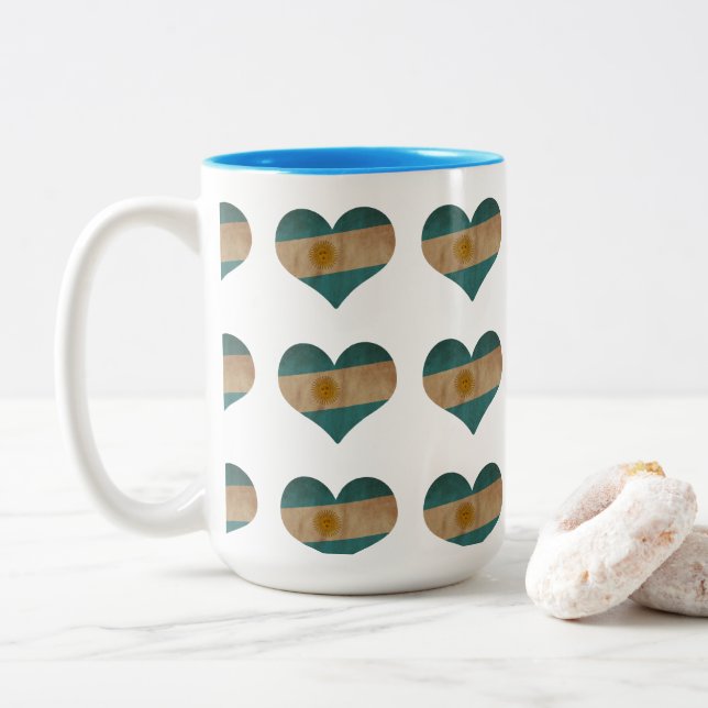 Herz Argentiniens Zweifarbige Tasse (Mit Donut)