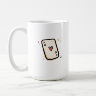 Herz-Ass Minimale Spielkarten-Kunst Kaffeetasse