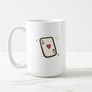 Herz-Ass Minimale Spielkarten-Kunst Kaffeetasse