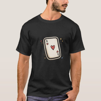 Herz-Ass Minimale Spielkarten-Kunst T-Shirt