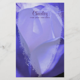 Herz auf blauer Magnolia Blume - personalisiert Briefpapier