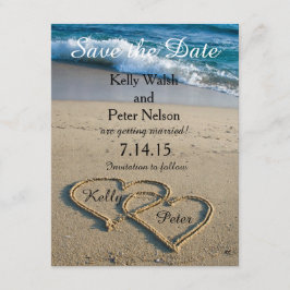 Herz auf der Shore Beach Save the Date Card