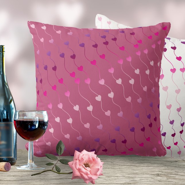 Herz auf einem String Muster Gradient Pink ID628 Kissen (Von Creator hochgeladen)