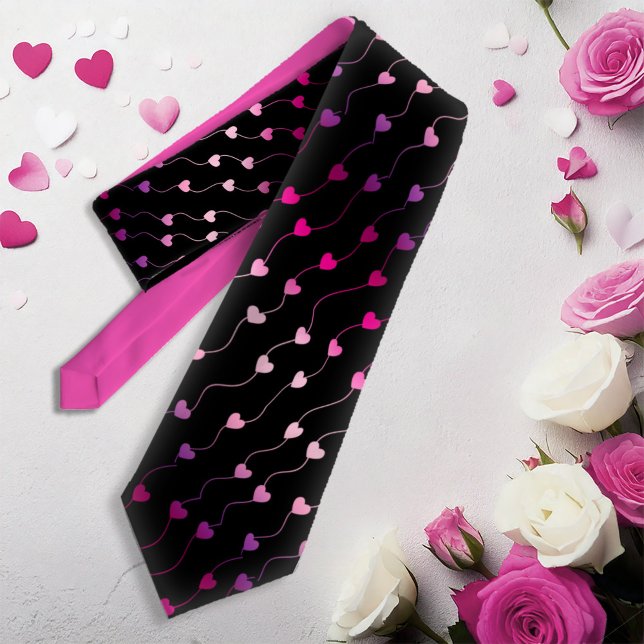 Herz auf einem String Muster Gradient Pink ID628 Krawatte (Von Creator hochgeladen)