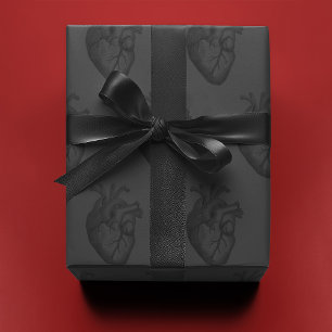 Herz auf Grau   Geschenkpapier