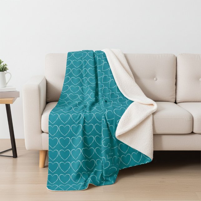 Herz auf lebendiges Blau Sherpadecke (Von Creator hochgeladen)