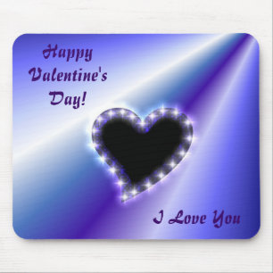 Herz auf lila Regenbogen Mousepad