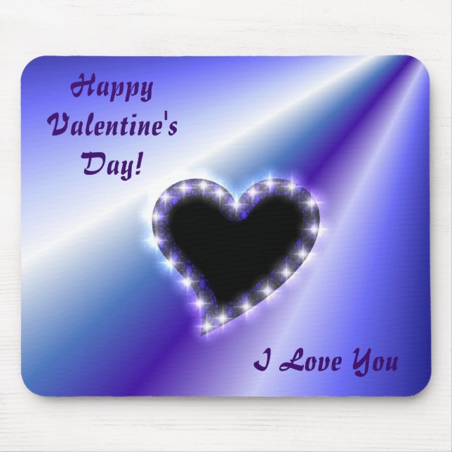 Herz auf lila Regenbogen Mousepad (Vorne)