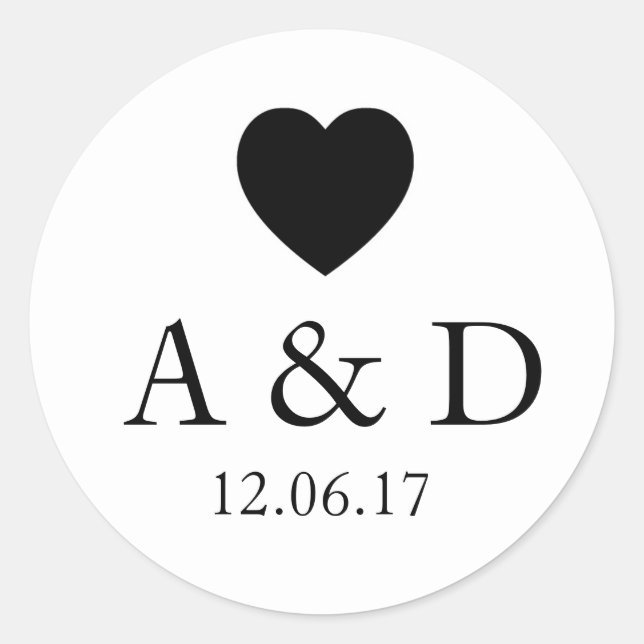 Herz-Aufkleber-Label Elegante Hochzeit-Verlobung Runder Aufkleber (Vorderseite)