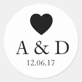 Herz-Aufkleber-Label Elegante Hochzeit-Verlobung Runder Aufkleber