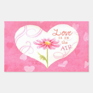 Herz-Aufkleber Liebe liegt in der Luft Rechteckiger Aufkleber