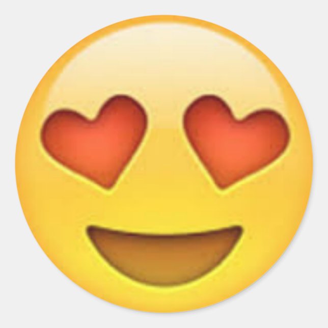 Herz Augen Emoji Aufkleber (Vorderseite)
