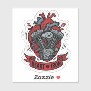 Herz aus Eisen Biker V-Twin Motor Vinyl Aufkleber