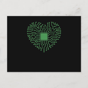 Herz aus Elektronik Beruf Technik Strom Postkarte