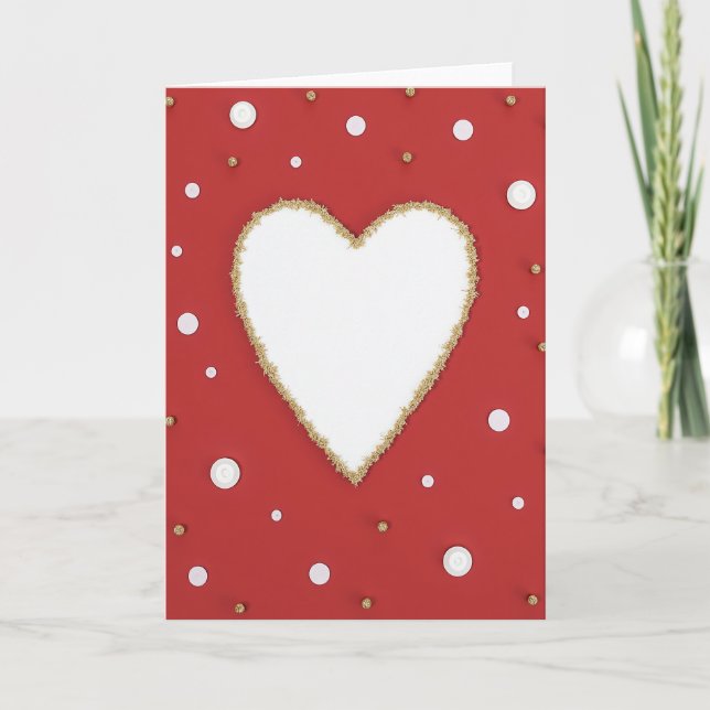 Herz aus Gold Festive Karte (Vorderseite)