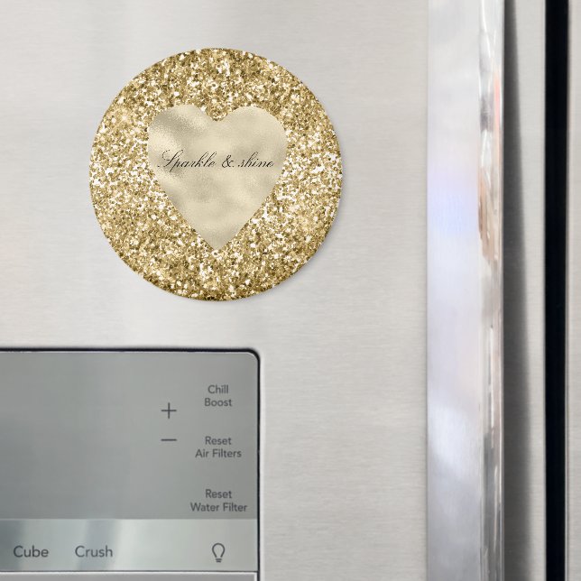 Herz aus Gold Glitter Personalized             Magnet (In Situ (Kühlschrank))