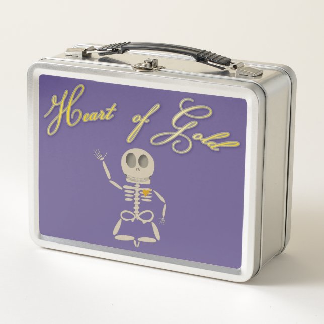 Herz aus Gold Metall Lunchbox (Vorderseite)