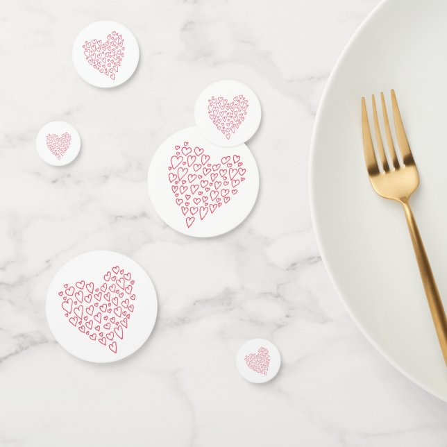 Herz aus rotem Herzen Confetti Konfetti (Gruppe)