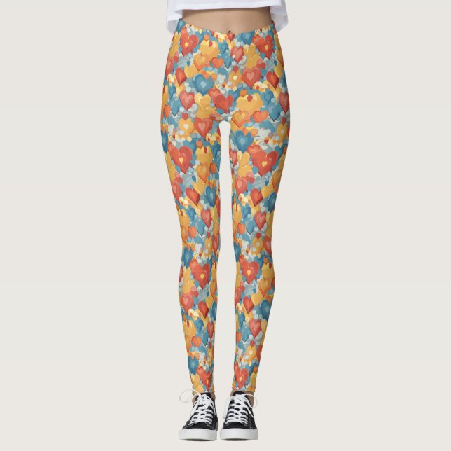 Herz Autismus Leggings (Vorderseite)