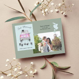 Herz & Auto /Just Married Wedding Ankündigung