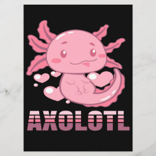 Herz Axolotl   Niedlicher Cartoon Axolotl Menükarte