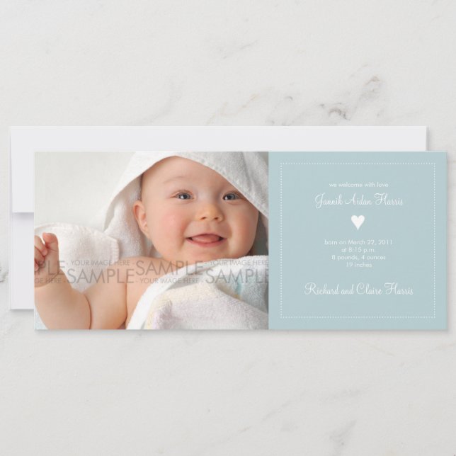 Herz ・ Baby-Ankündigung Ankündigung (Vorderseite)