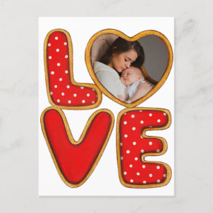 Herz Baby Foto Geburtsankündigung Keepake LIEBE Postkarte