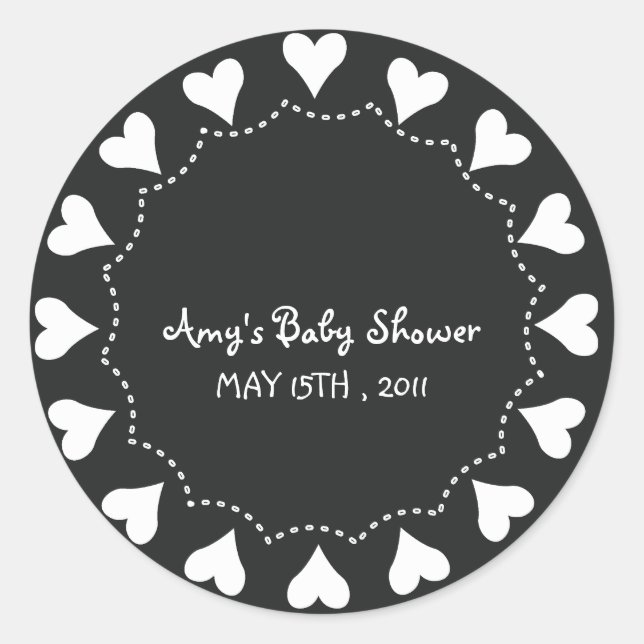 Herz - BabYShower Stickers-5 Runder Aufkleber (Vorderseite)