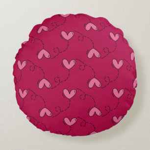 Herz Balloon Pattern Rundes Kissen