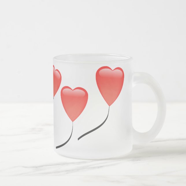 Herz Balloons Mattglastasse (Rechts)