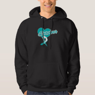 Herz-Band - Gebärmutterkrebs-Überlebender Hoodie