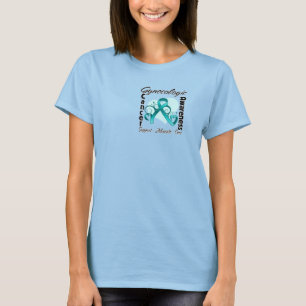 Herz-Band - gynäkologisches Krebs-Bewusstsein T-Shirt