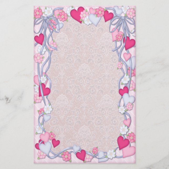 Herz & Band Romance Briefpapier (Vorderseite)