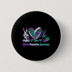 Herz Band Rose Frieden Liebe Psychische Gesundheit Button