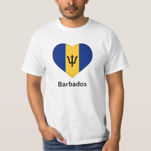 Herz - Barbados-Flagge T-Shirt