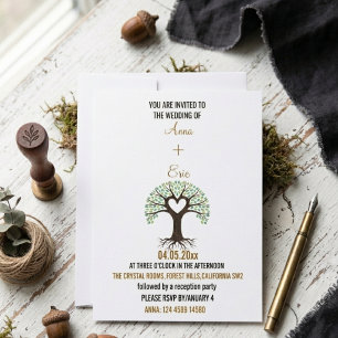 HERZ-BAUM DER LIEBE HOCHZEITSEINLADUNG EINLADUNG