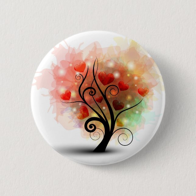 Herz-Baum-Knopf Button (Vorderseite)