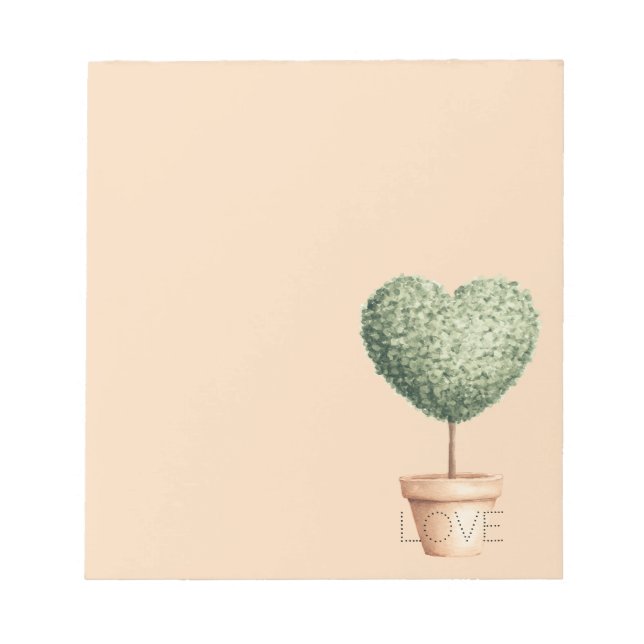 Herz Baum Liebe Notizblock (Vorderseite)