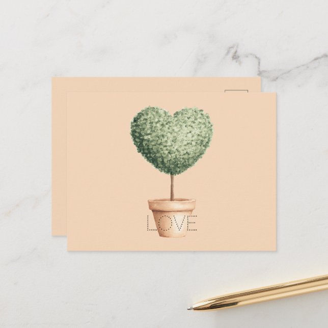 Herz Baum Liebe Postkarte (Vorderseite/Rückseite Beispiel)