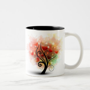 Herz-Baum-Tasse Zweifarbige Tasse