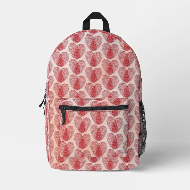 Herz Bedruckter Rucksack (Vorderseite)