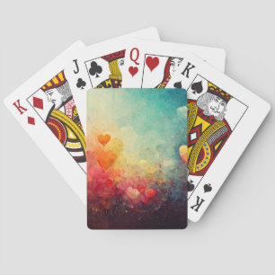 Herz beim Spielen von Karten Spielkarten