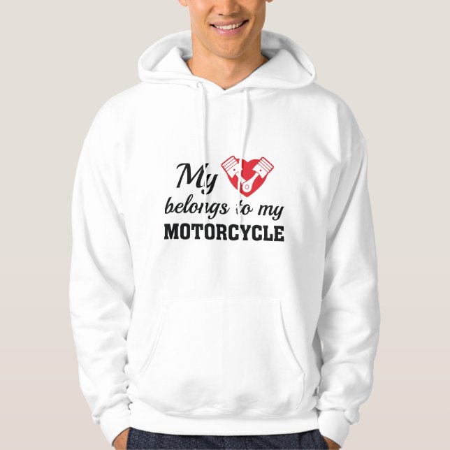 Herz Belongs Motorrad Hoodie (Vorderseite)