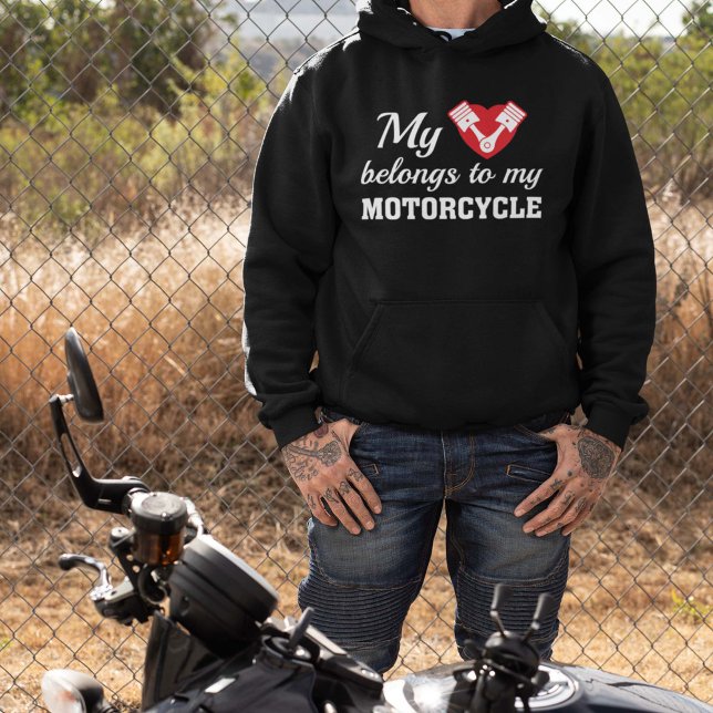 Herz Belongs Motorrad Hoodie (My Heart Belongs To My Motorcycle Hoodie)