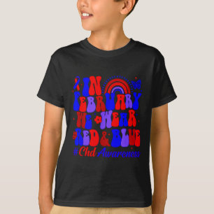 Herz-Bewusstsein Chd-Bewusstsein Regenbogen im Feb T-Shirt