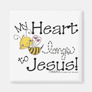 Herz-Biene sehnt sich zu Jesus Magnet