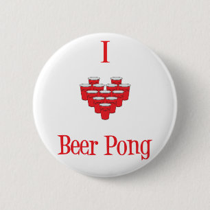 (Herz) Bier I Pong Knopf Button