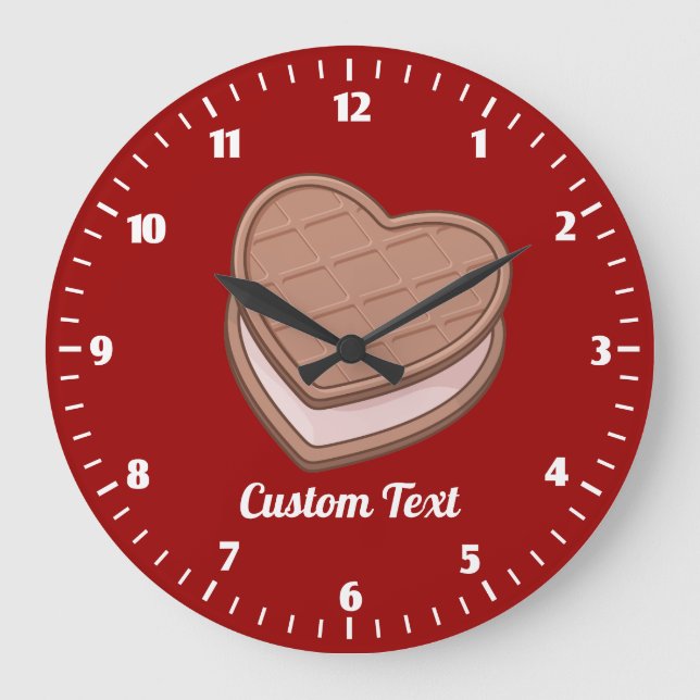 Herz-Biskuit-Großuhr Große Wanduhr (Vorderseite)