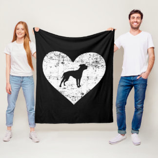 Herz Black Bulldog | Bulldog Lovers Fleecedecke